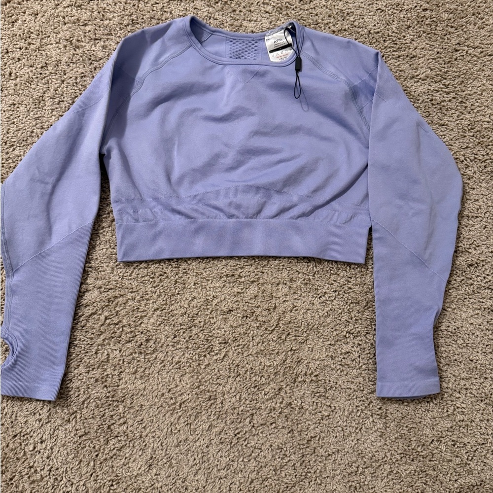 AYBL Women's Long Sleeve Crop Top - Lavender